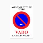 Señal de vado permanente